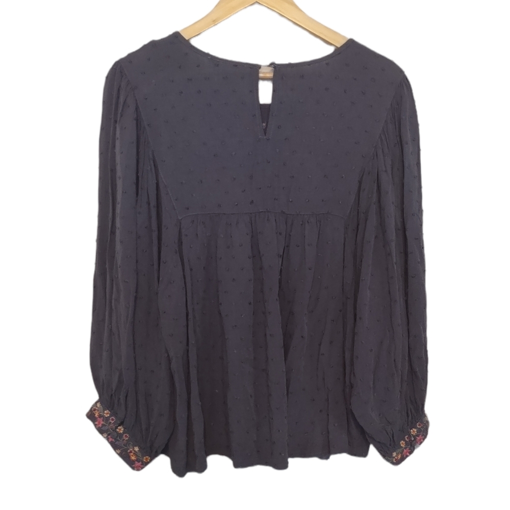 Luna Moon Floral Embroidered Boho Top Size L - Picture 2 of 11